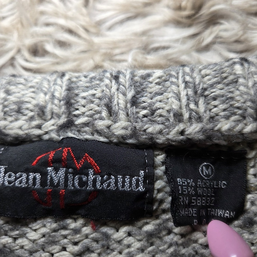 Vintage Jean Michael Argyle Sweater Mens Medium Ramie Blend Grandpa Academia 90s - Picture 2 of 7